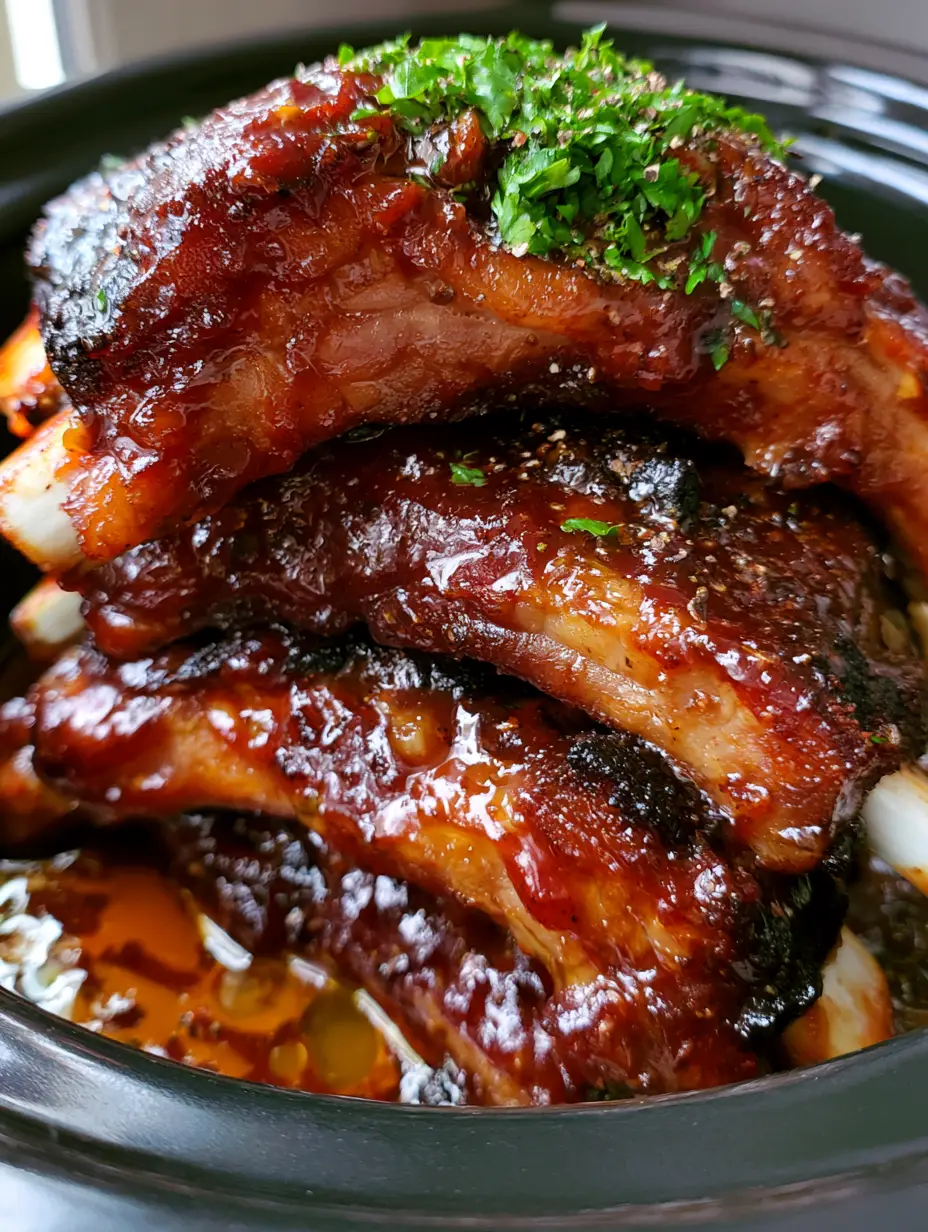 Crockpot BBQ Ribs with Mahogany Glaze