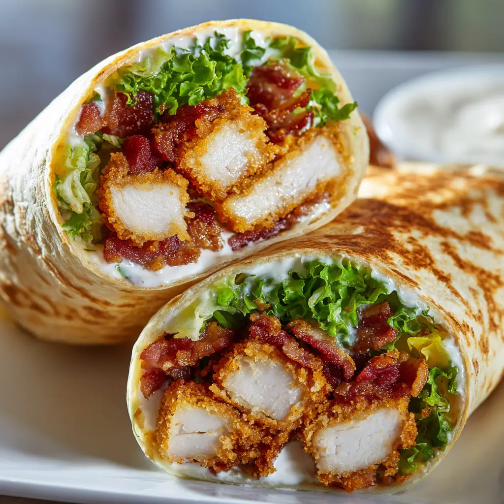 Chicken Bacon Ranch Wrap with Cheddar and Romaine