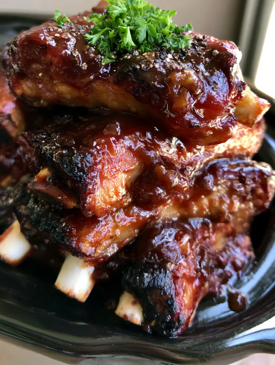 Crockpot BBQ Ribs with Mahogany Glaze