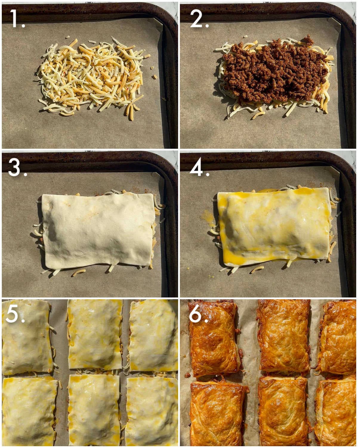 Upside Down Puff Pastry Tacos With Beef or Chicken