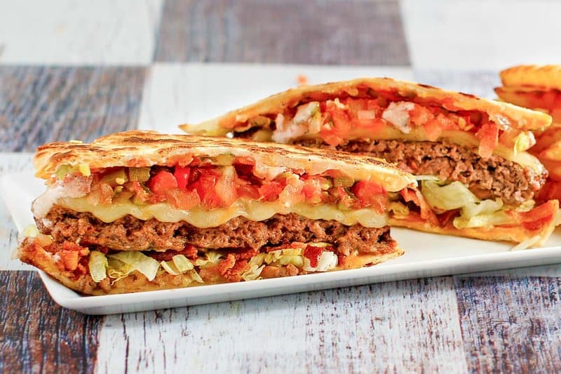 Copycat Applebee's Quesadilla Burger with Mexi-Ranch Sauce