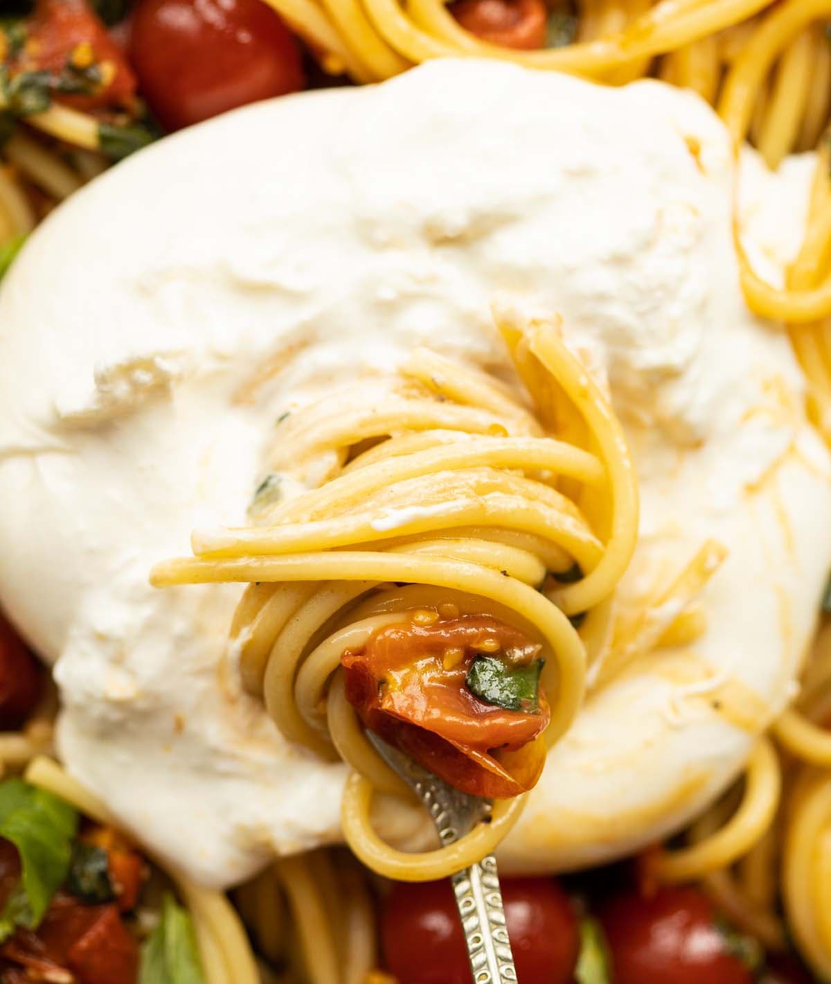 Caprese Burrata Pasta with Roasted Tomatoes