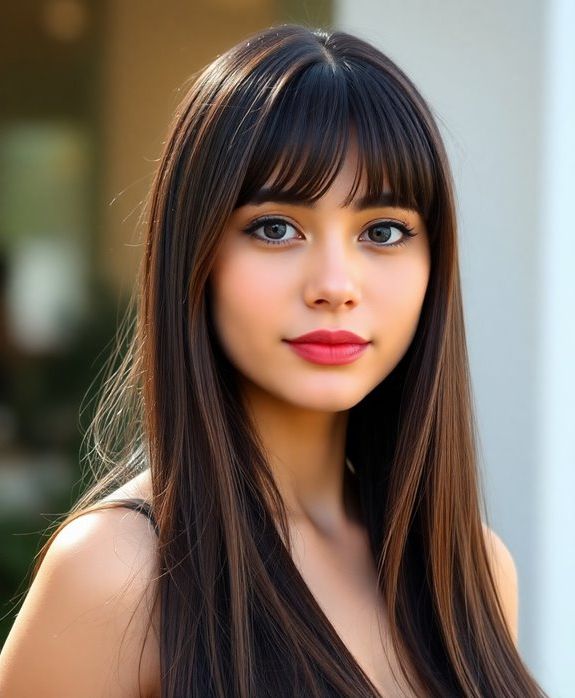 casual long straight hairstyle