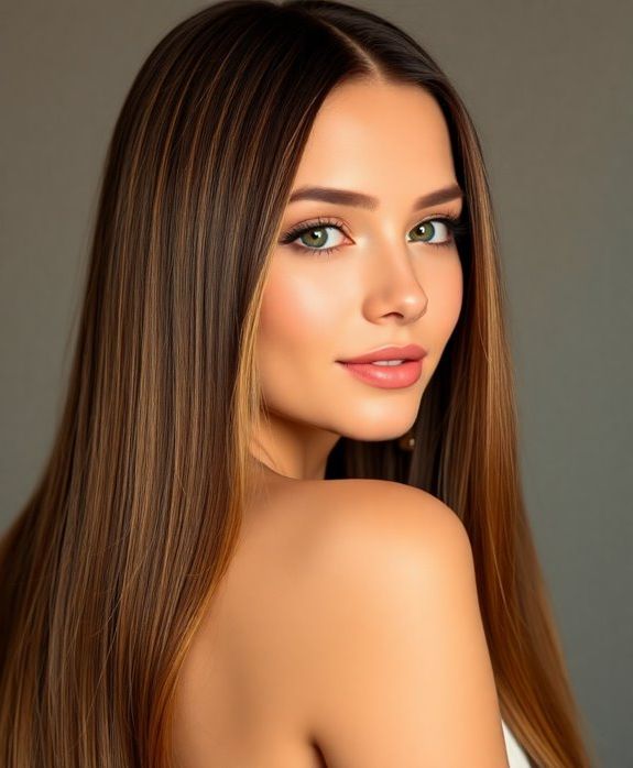 relaxed straight hair style