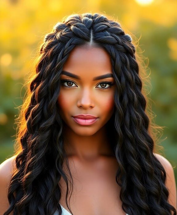 goddess braids for round faces