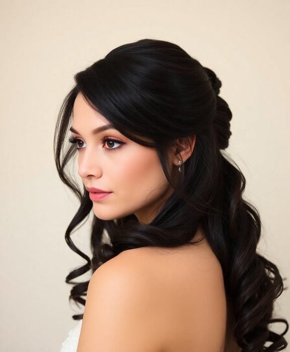 elegant curled updo hairstyle