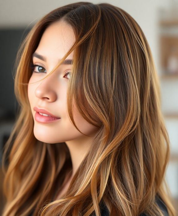 layered textured long hair