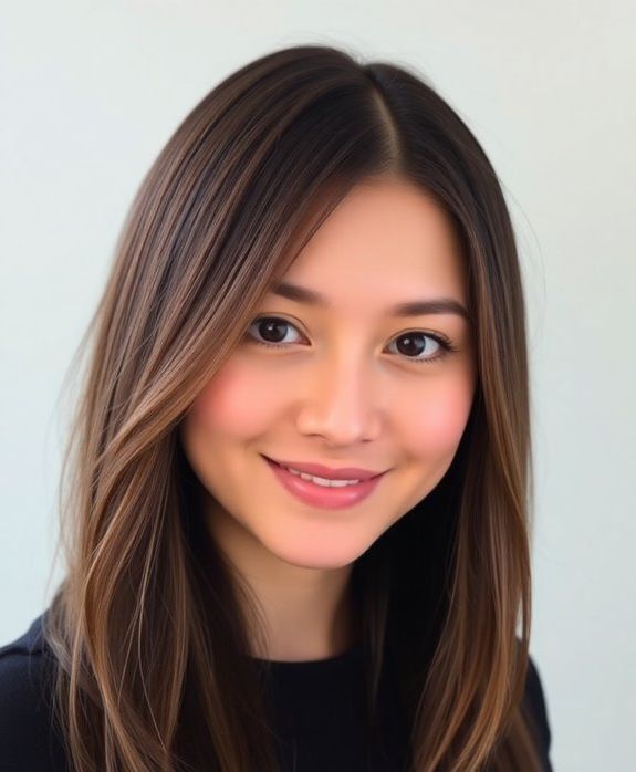 sleek smooth straight hairstyle