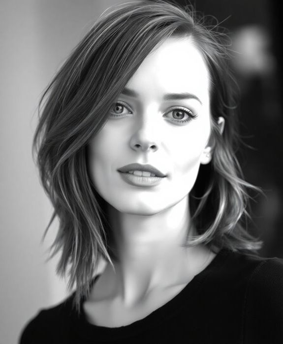 layered messy long bob