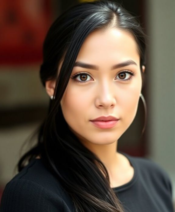 sleek ponytail with bangs