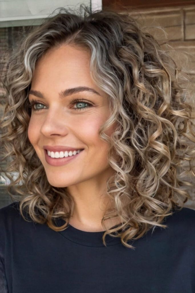 Curly Hair with Balayage Layers 1