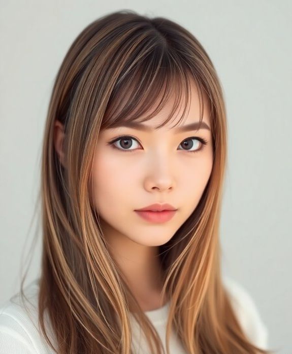 layered hairstyle with bangs