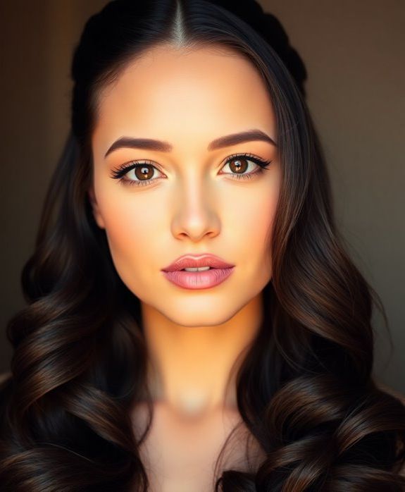 elegant pinned back curls