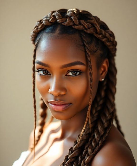 long goddess braids hairstyle