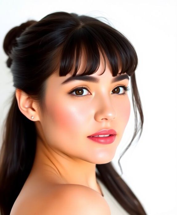 elegant hairstyle with bangs