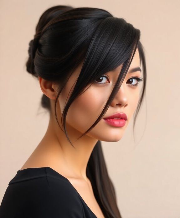 sleek elegant styled hair